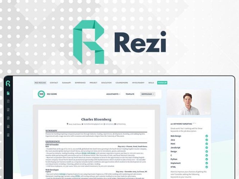Reziai   موقع لعمل السيرة  الذاتية بالذكاء الاصطناعي