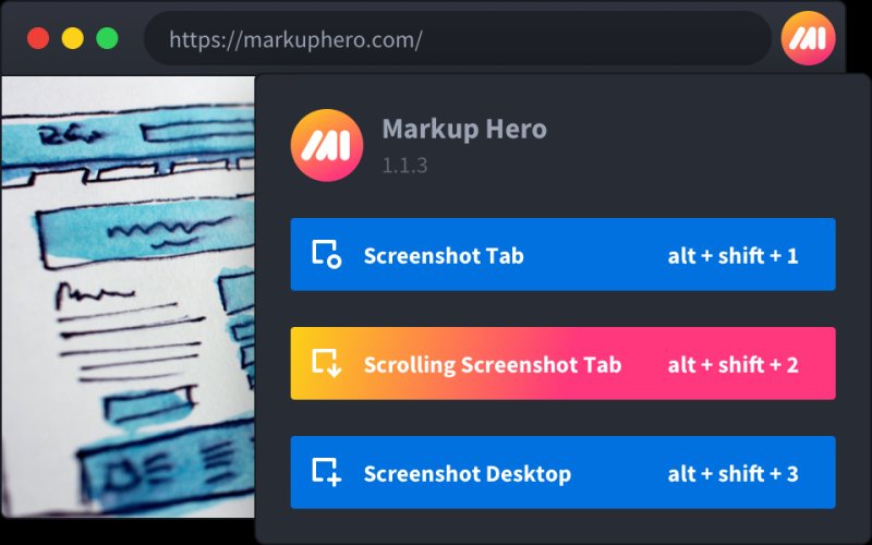 Markup Hero extension, Chrome