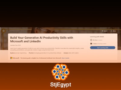 دورة مهارات الإنتاجية مع الذكاء الاصطناعي التوليدي من Microsoft
