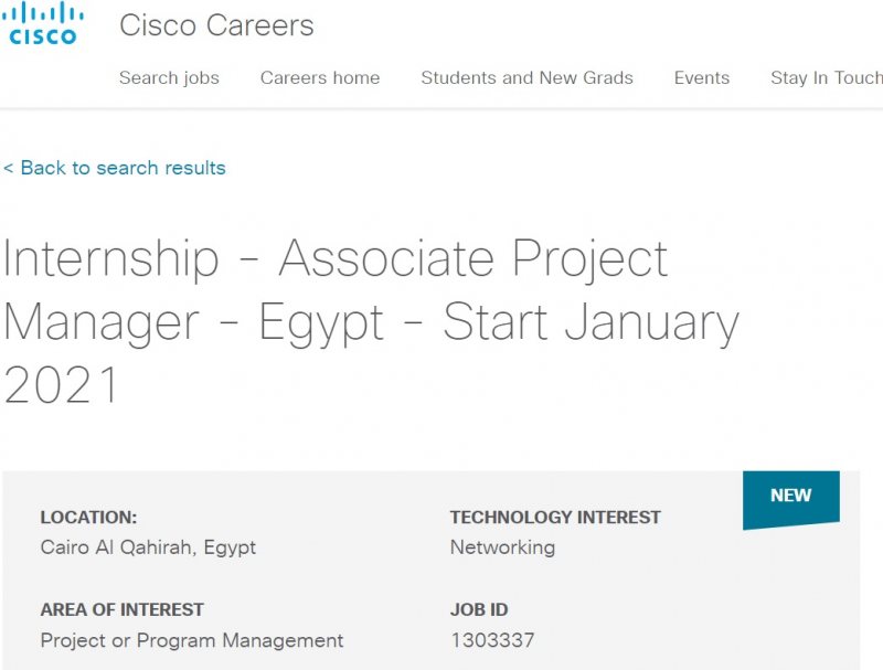 Internship - Associate Project Manager - Egypt - Start January 2021 - STJEGYPT