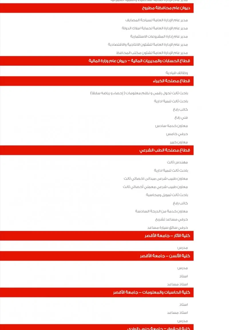 وظائف الحكومة المصرية في جميع انحاء الجمهورية - STJEGYPT