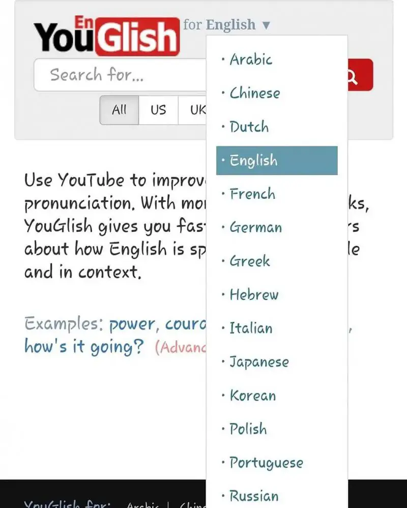 موقع YouGlish لتعليم الانجليزي - STJEGYPT