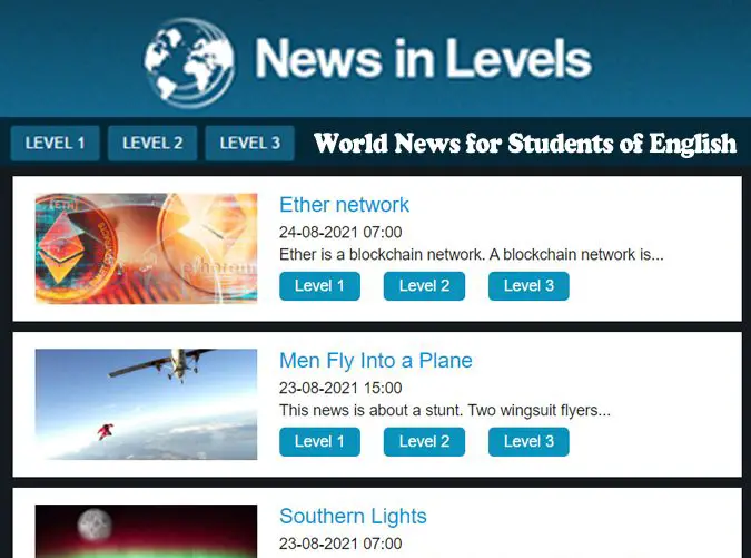 موقع News in levels لتطوير مهارة القراءة - STJEGYPT