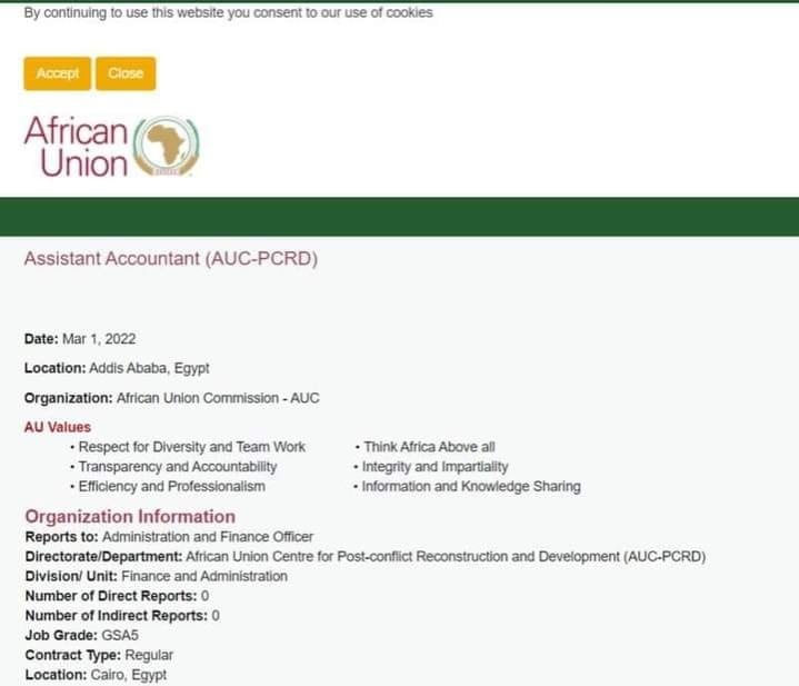 Accountant at African Union - STJEGYPT