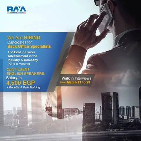 Raya is required Call center agent | 4500 LE - STJEGYPT