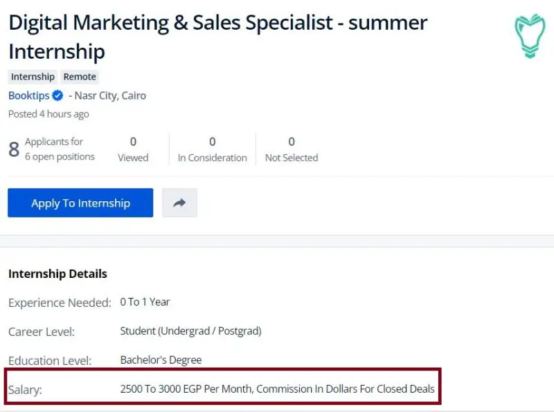 Digital Marketing & Sales Specialist - summer Internship - Booktips - STJEGYPT