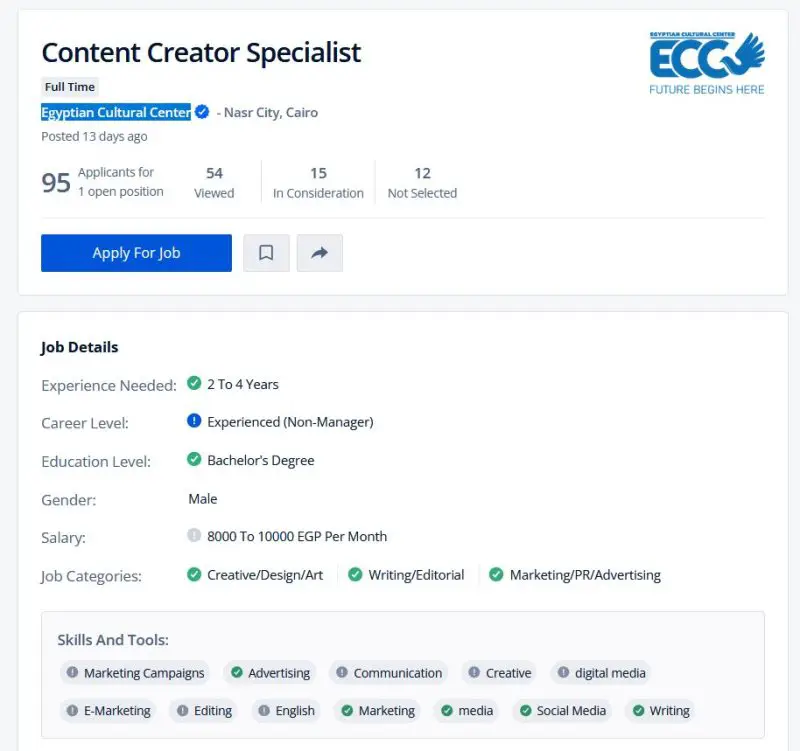 Content Creator Specialist at Egyptian Cultural Center - STJEGYPT
