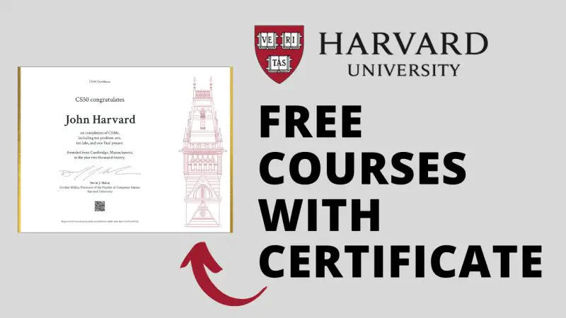 10 FREE Courses, Harvard university, Computer science - STJEGYPT
