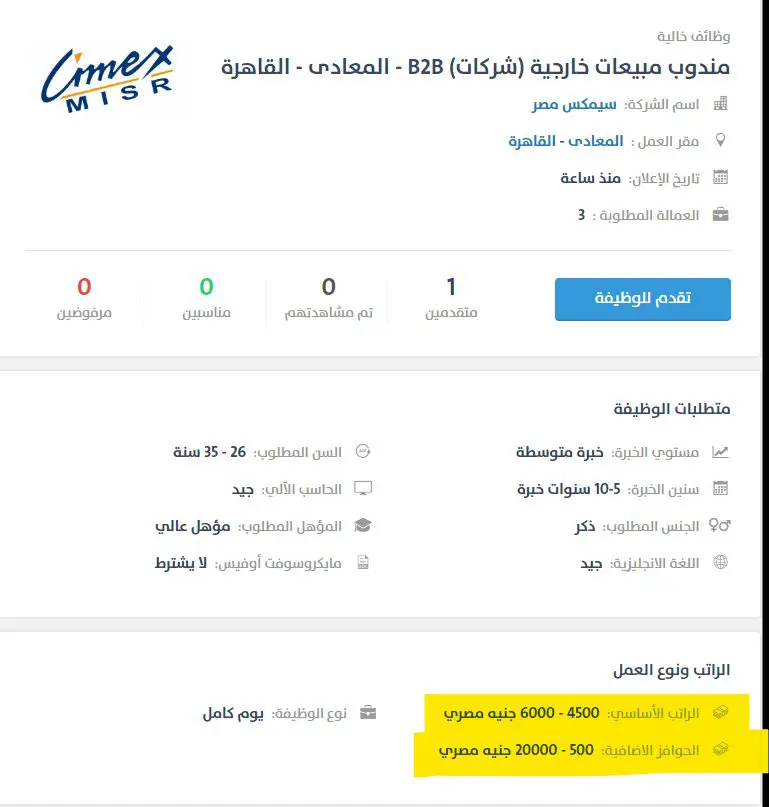 مندوب مبيعات خارجية - سيمكس مصر - STJEGYPT