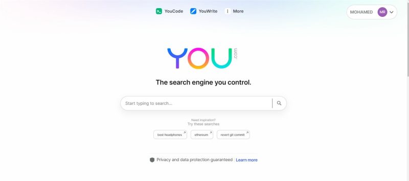 YOU.com  | اكتشف محرك البحث المخصص للبرمجة: الحل الأمثل لأخطائك البرمجية