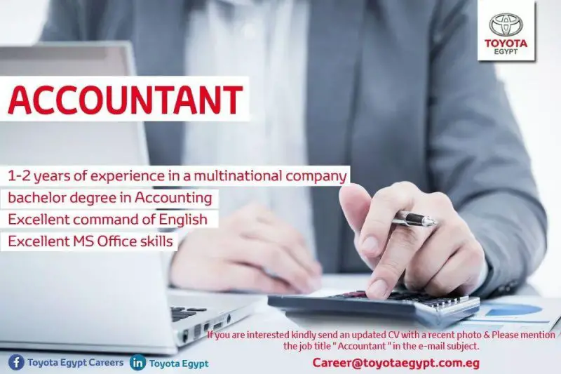 Accountant Toyota Egypt Group 1 Year Experience - STJEGYPT