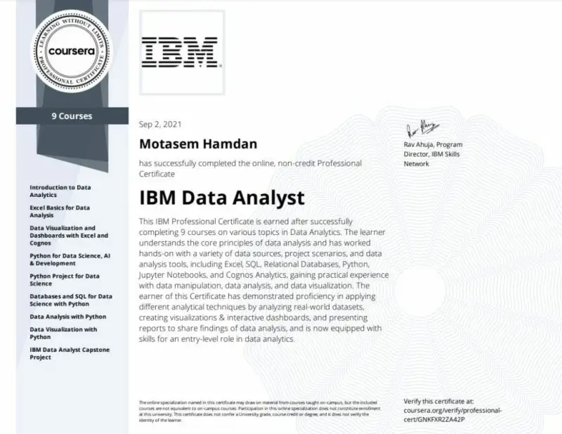 كورس IBM في تحليل البيانات - STJEGYPT