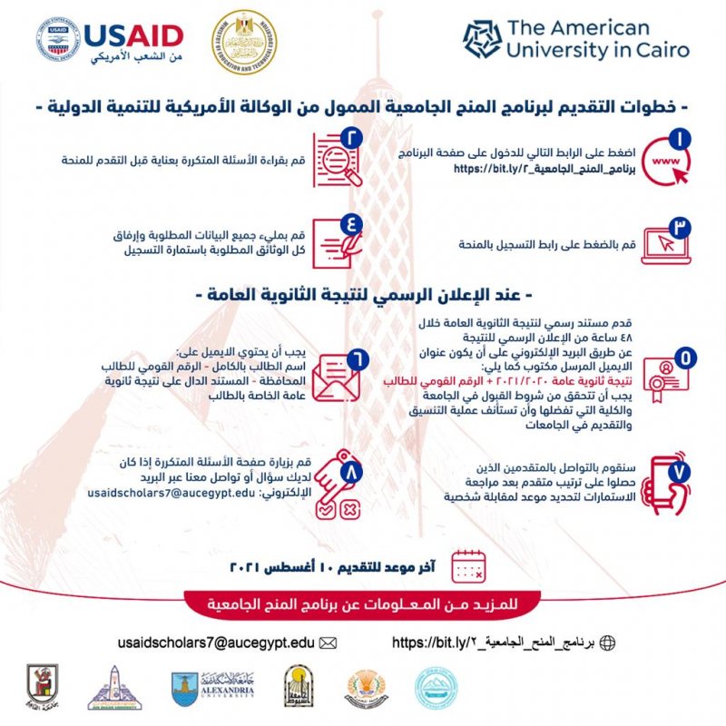 منحة جامعيه من الوكالة الامريكيه للتنميه