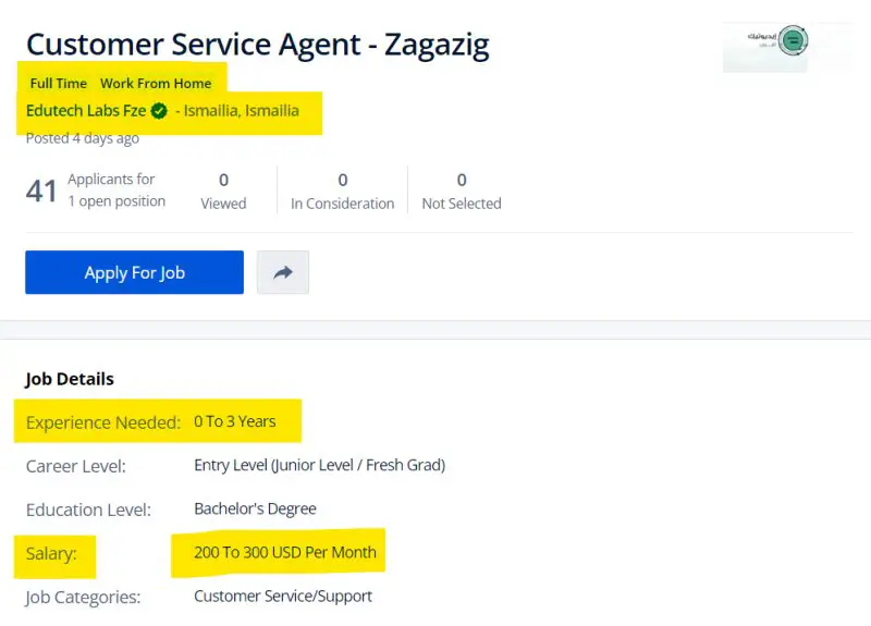 Customer Service Agent - Edutech Labs Fze - STJEGYPT